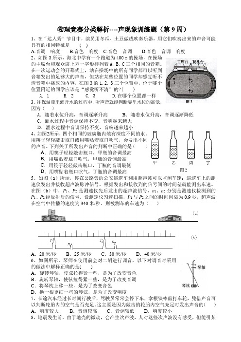 物理竞赛分类解析声现象