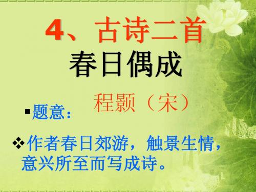 苏教版四年级下册4、古诗二首《春日偶成》课件ppt