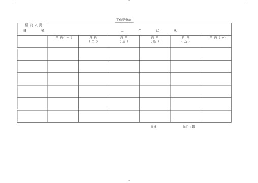 工作记录表表格模板