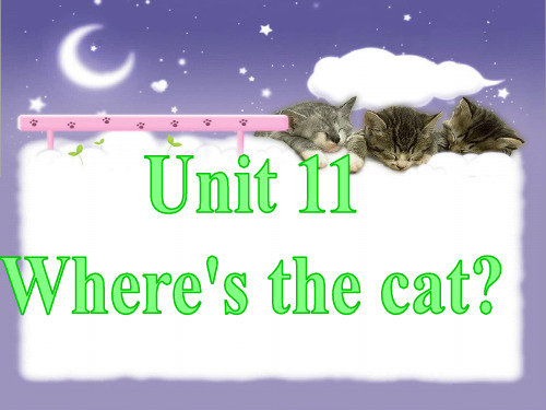 最新湘少版四年级上册英语Unit 11Where’s the cat4课件