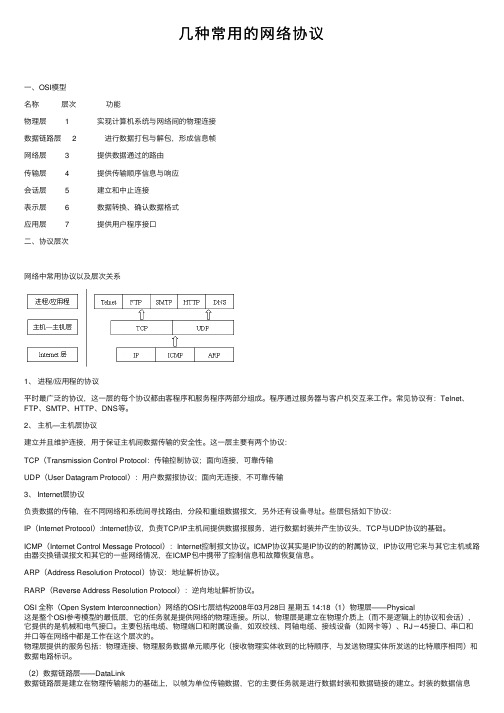 几种常用的网络协议