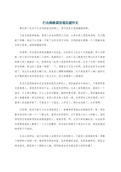 打击网络谣言观后感作文