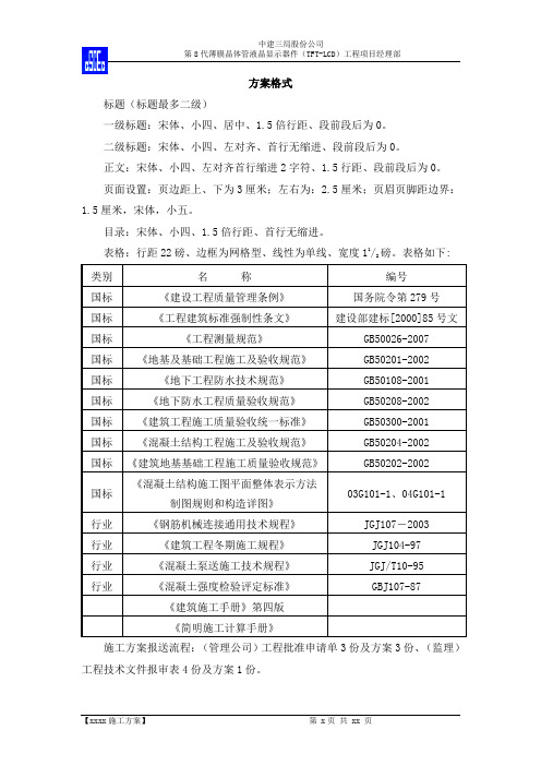 施工方案格式