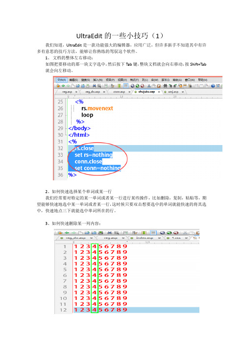 UltraEdit的一些小技巧(1)