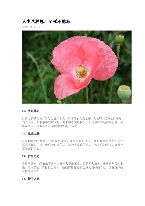 八种恩不忘