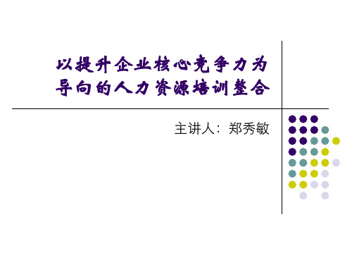 以提升企业核心竞争力为导向的人力资源培训整合.pptx