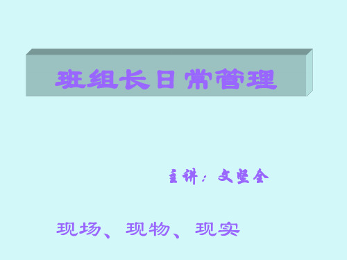 班组长日常管理经典培训教材.ppt