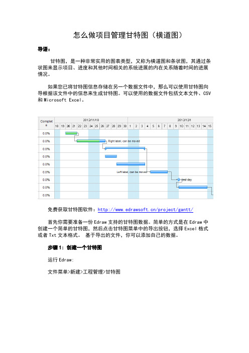 怎么做项目管理甘特图(横道图)