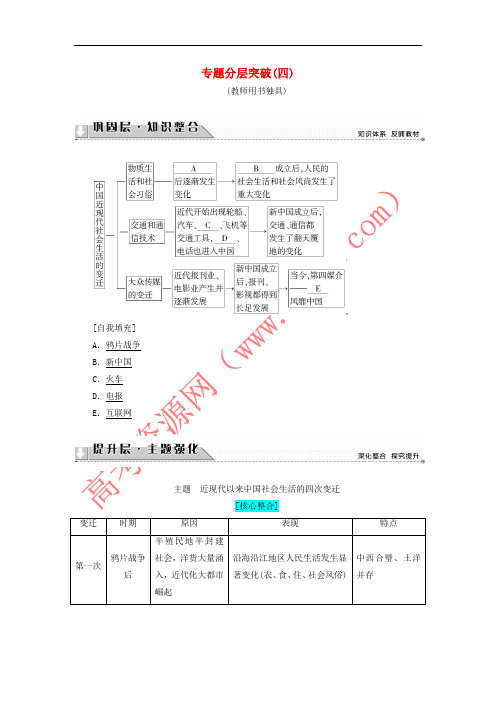 2018版高中历史 专题分层突破4教师用书 人民版必修2