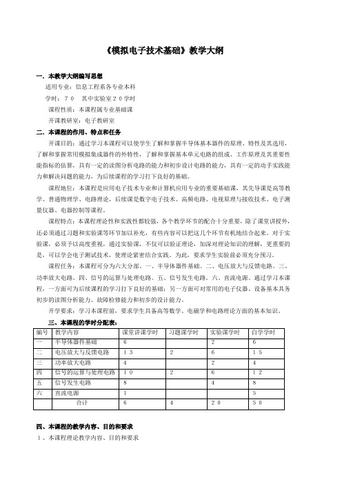 模拟电子技术基础教学大纲(1)