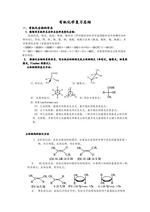 (完整)大学有机化学复习重点总结,推荐文档