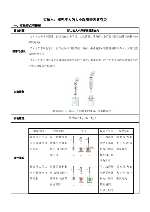 6.实验六：探究浮力的大小跟哪些因素有关