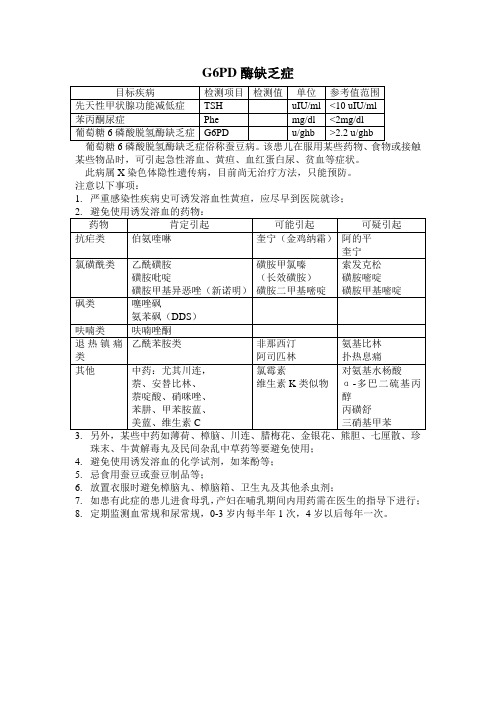 G6PD酶缺乏症