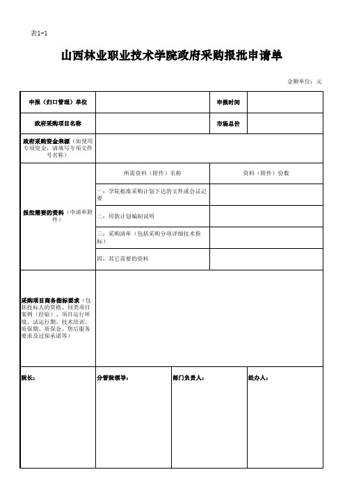 1_3政府采购申报审批表