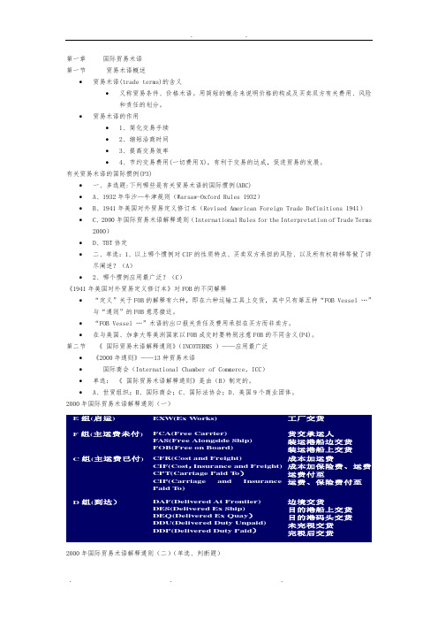 全国进出口商品检验鉴定人员资格考试整理资料全