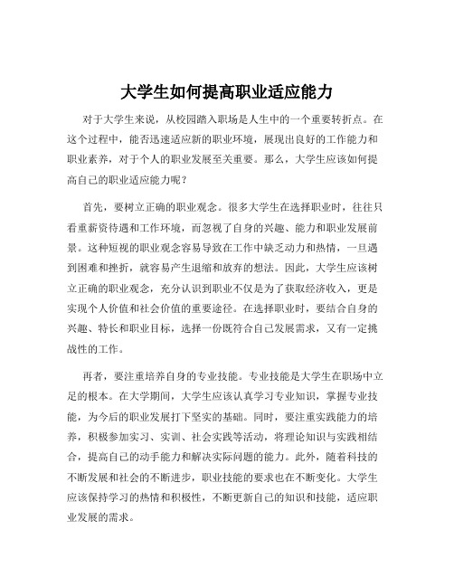 大学生如何提高职业适应能力