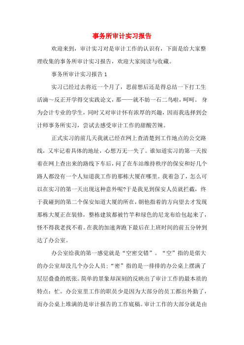 2019年事务所审计实习报告