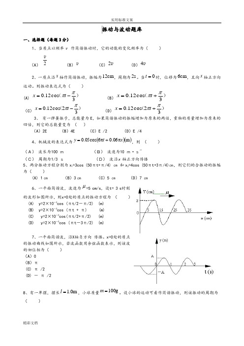 大学物理的题目库-振动与波动