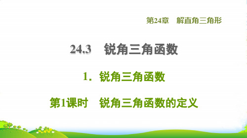 九年级数学上解直角三角形24.3锐角三角函数1锐角三角函数第1课时锐角三角函数的定义华东师大