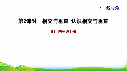 2022四年级数学上册二线与角第2课时相交与垂直认识相交与垂直习题课件北师大版