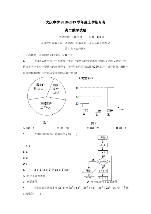 —19学年高二10月月考数学试题(附答案)