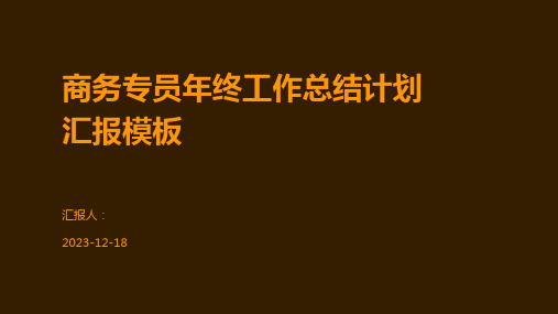 商务专员年终工作总结计划汇报模板