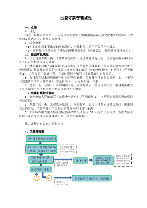 出差订票管理规定