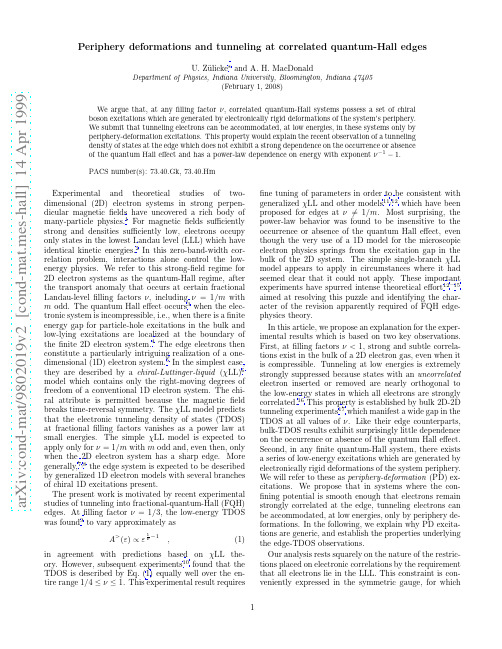 Periphery deformations and tunneling at correlated quantum-Hall edges