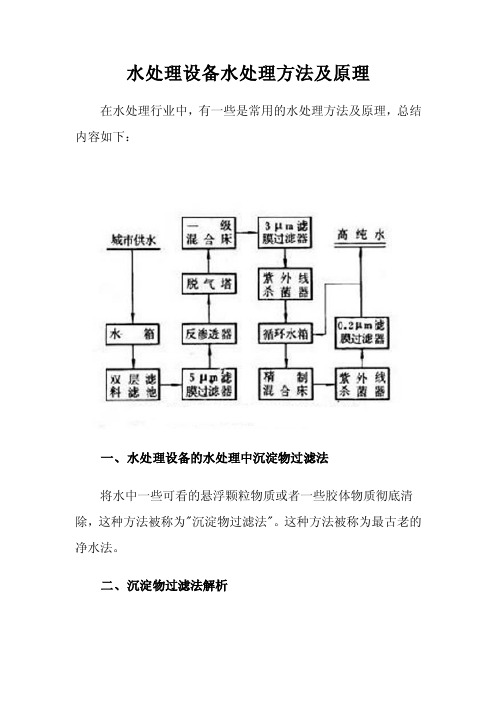 水处理设备水处理方法及原理