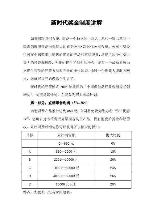 新时代奖金制度讲解