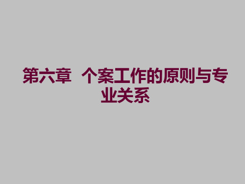 第六章__个案社会工作的原则与