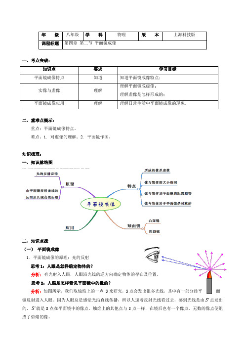 【导学案】4.2《平面镜成像》01