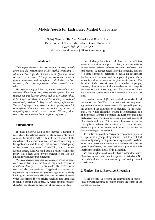 Mobile-Agents for Distributed Market Computing