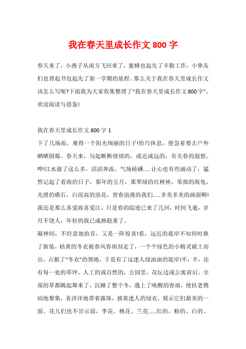 我在春天里成长作文800字