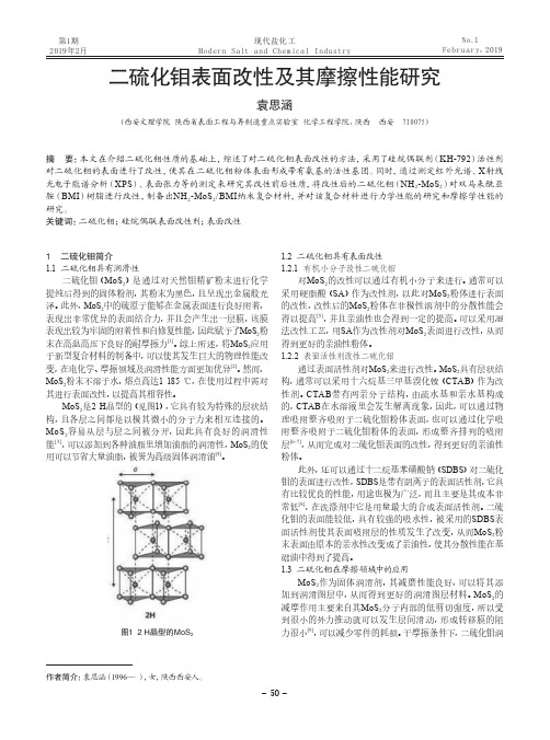 二硫化钼表面改性及其摩擦性能研究