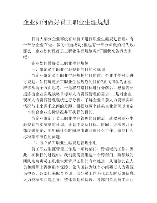 企业如何做好员工职业生涯规划