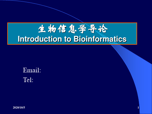 生物信息学导论精品PPT课件