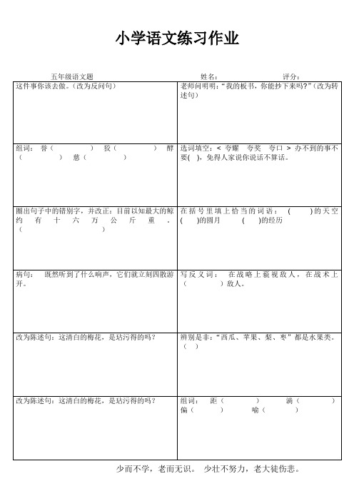 小学语文每日一练(五年级) (91)