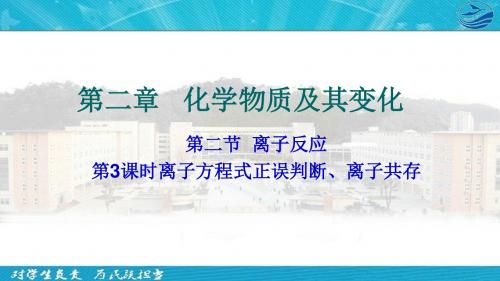 人教版高中化学必修一离子反应第三课时《离子共存》精品课件