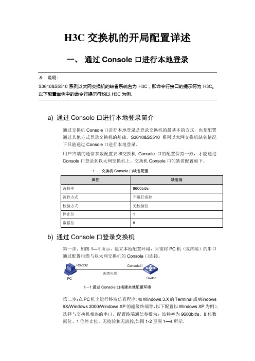 H3C交换机开局配置