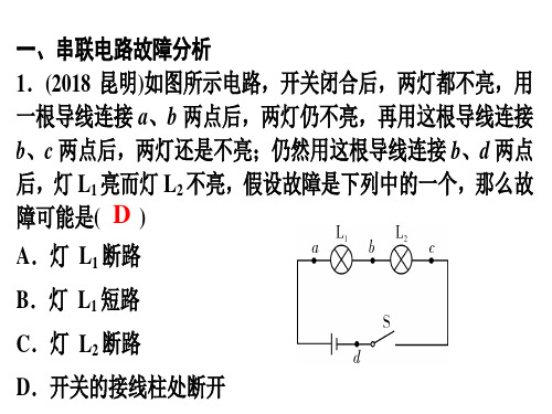 第17章 重点专题4 电路故障分析—人教版九年级物理全册课后作业课件PPT