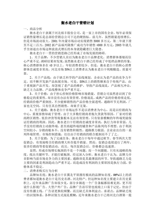 衡水老白干营销计划