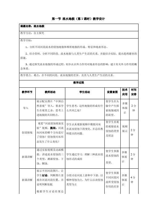 流水地貌优秀教学设计