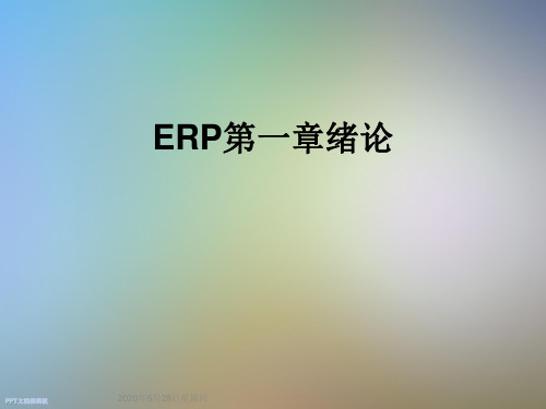 ERP第一章绪论