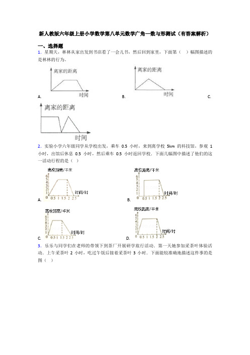 新人教版六年级上册小学数学第八单元数学广角—数与形测试(有答案解析)