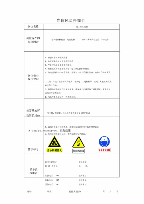 岗位风险告知卡(改)