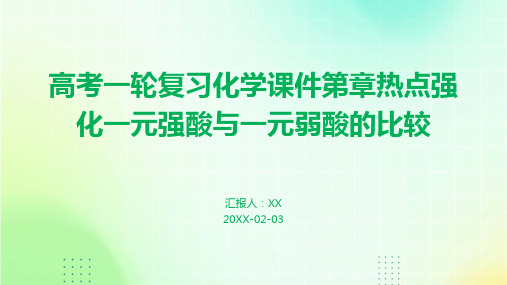 高考一轮复习化学课件第章热点强化一元强酸与一元弱酸的比较