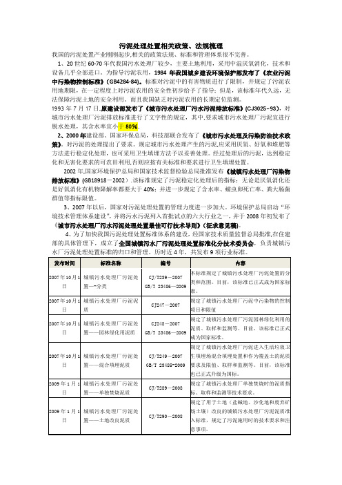 污泥处理处置相关政策、法规梳理【范本模板】