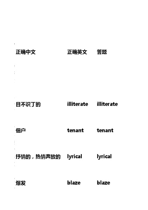 英语专业英语泛读教程第三版1刘乃银单词和翻译