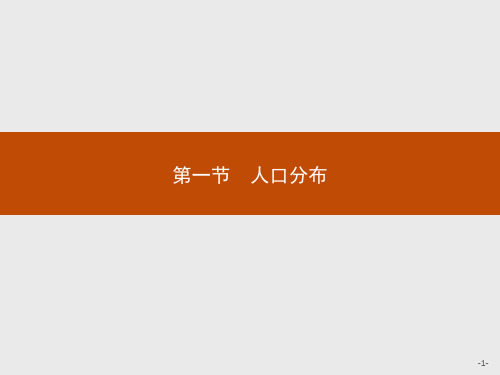 2020-2021学年高中地理湘教版必修第二册课件：第一章第一节人口分布